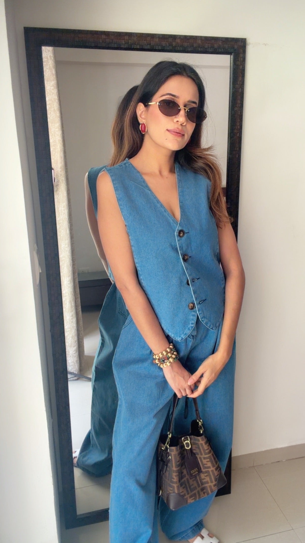 Vest Inspo Denim Co-ord Set
