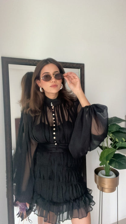 Buttoned Rouge Dress