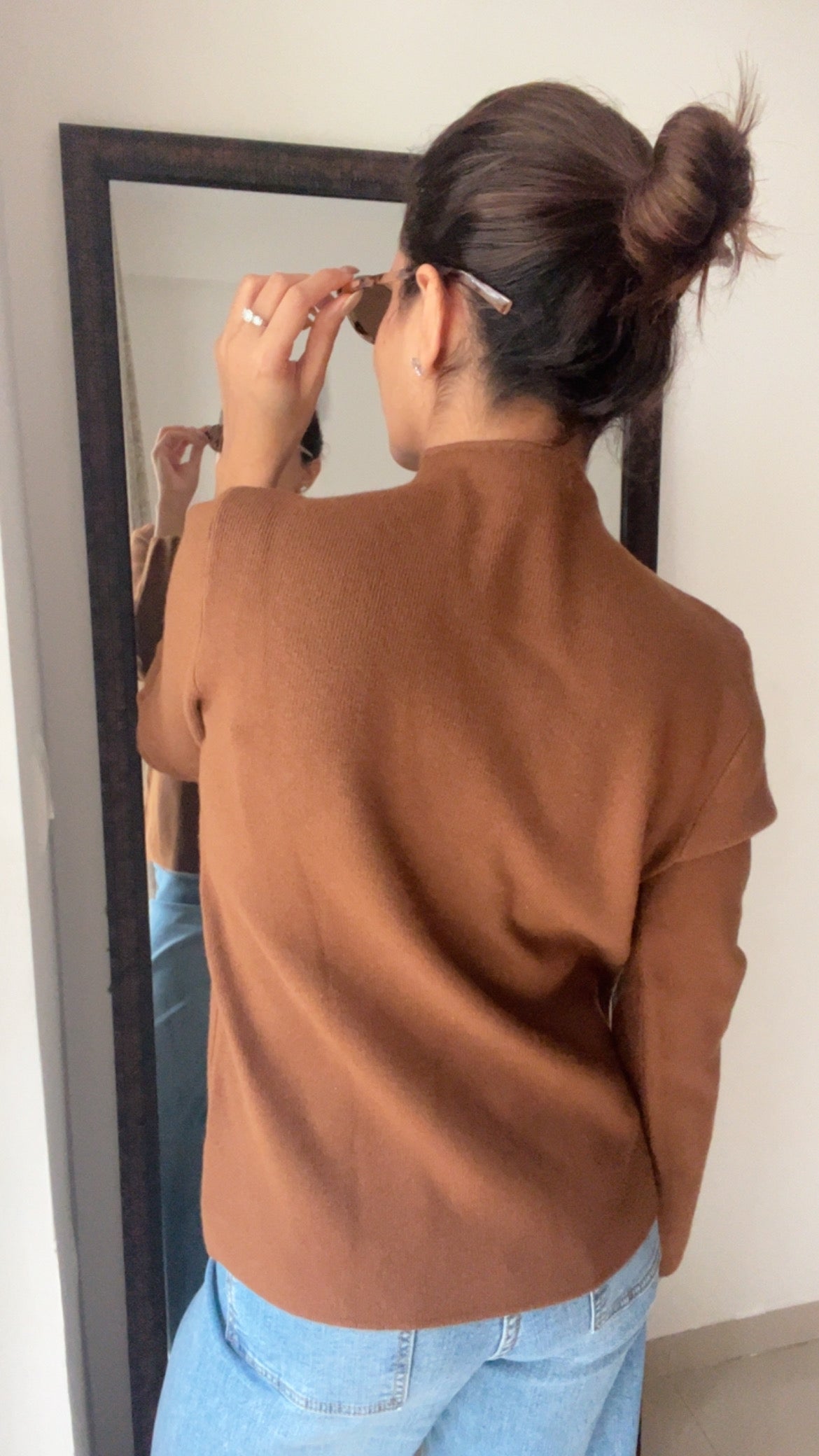 Knitted Cozy Polo Neck Layered Fall Top