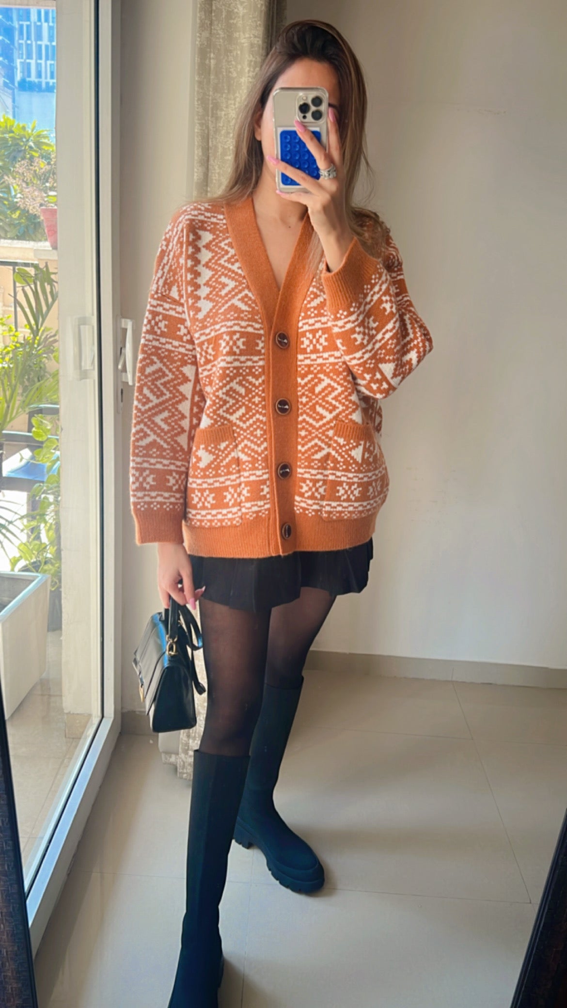 Monochrome Oversized Knit Fall Cardigan