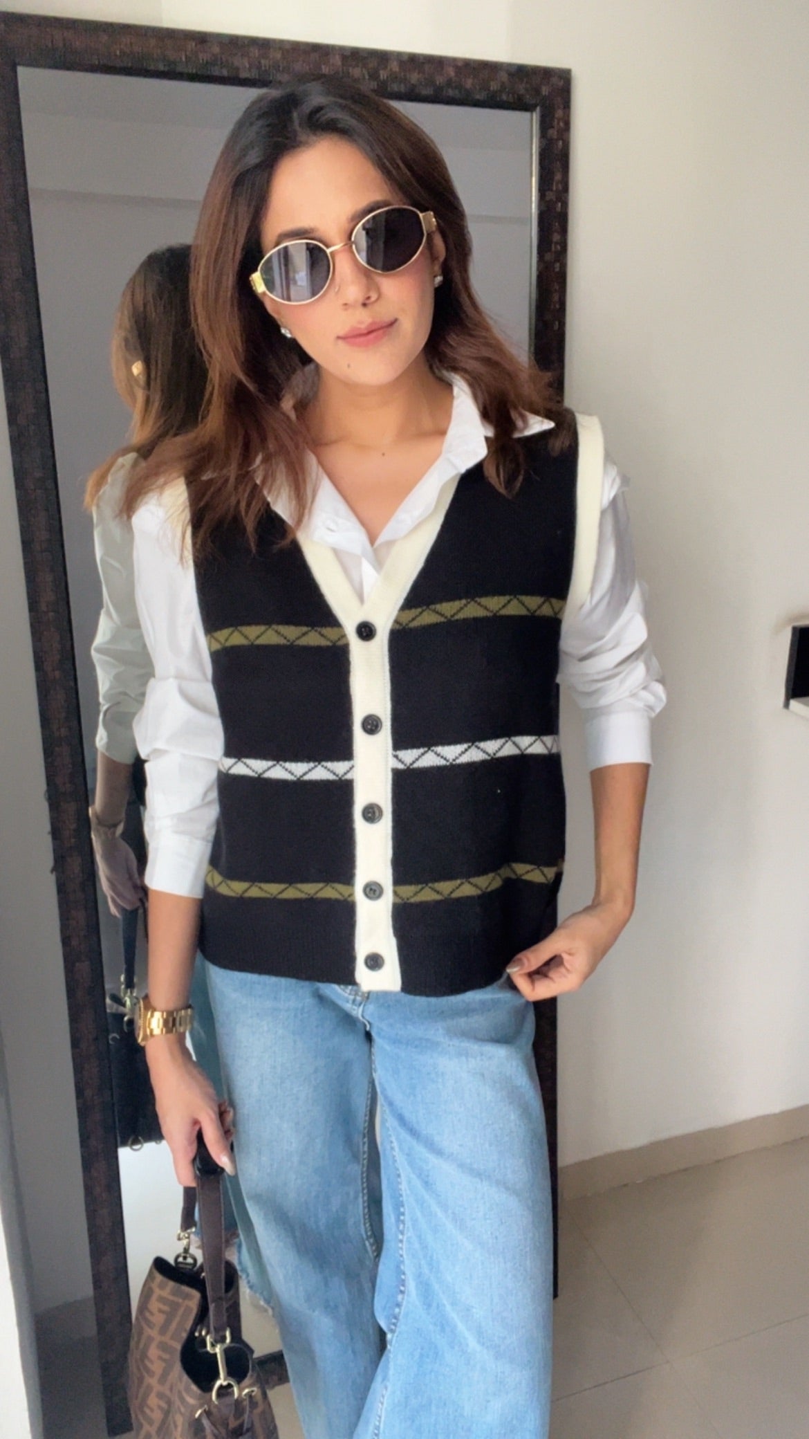 Buttoned Knit Fall Vest