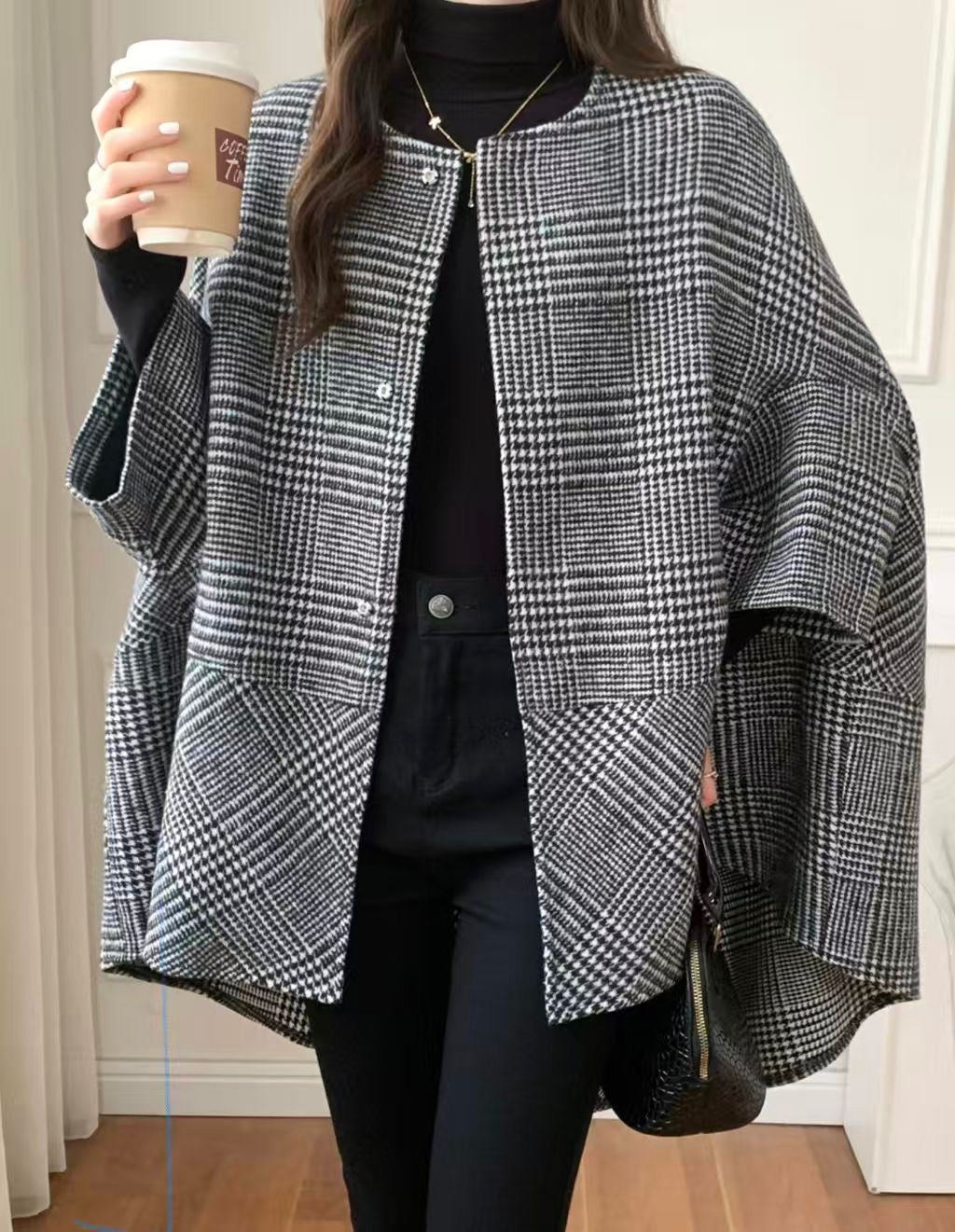Plaid Cape Inspo Fall Jacket