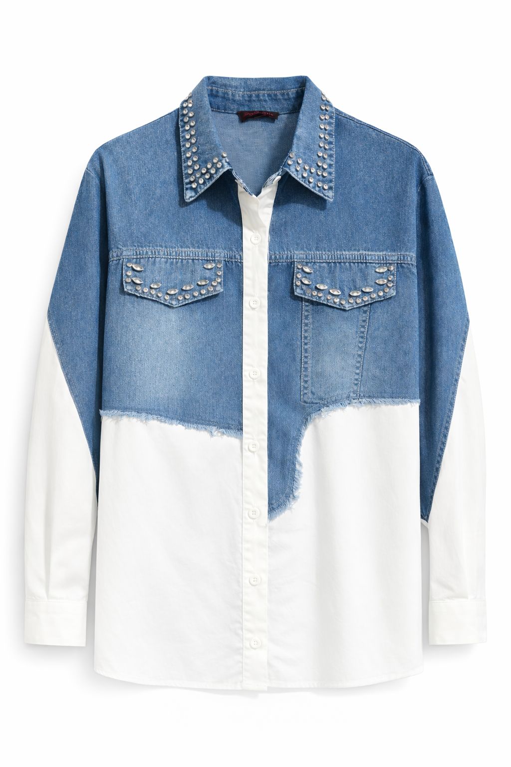 Studded Denim Poplin Shirt