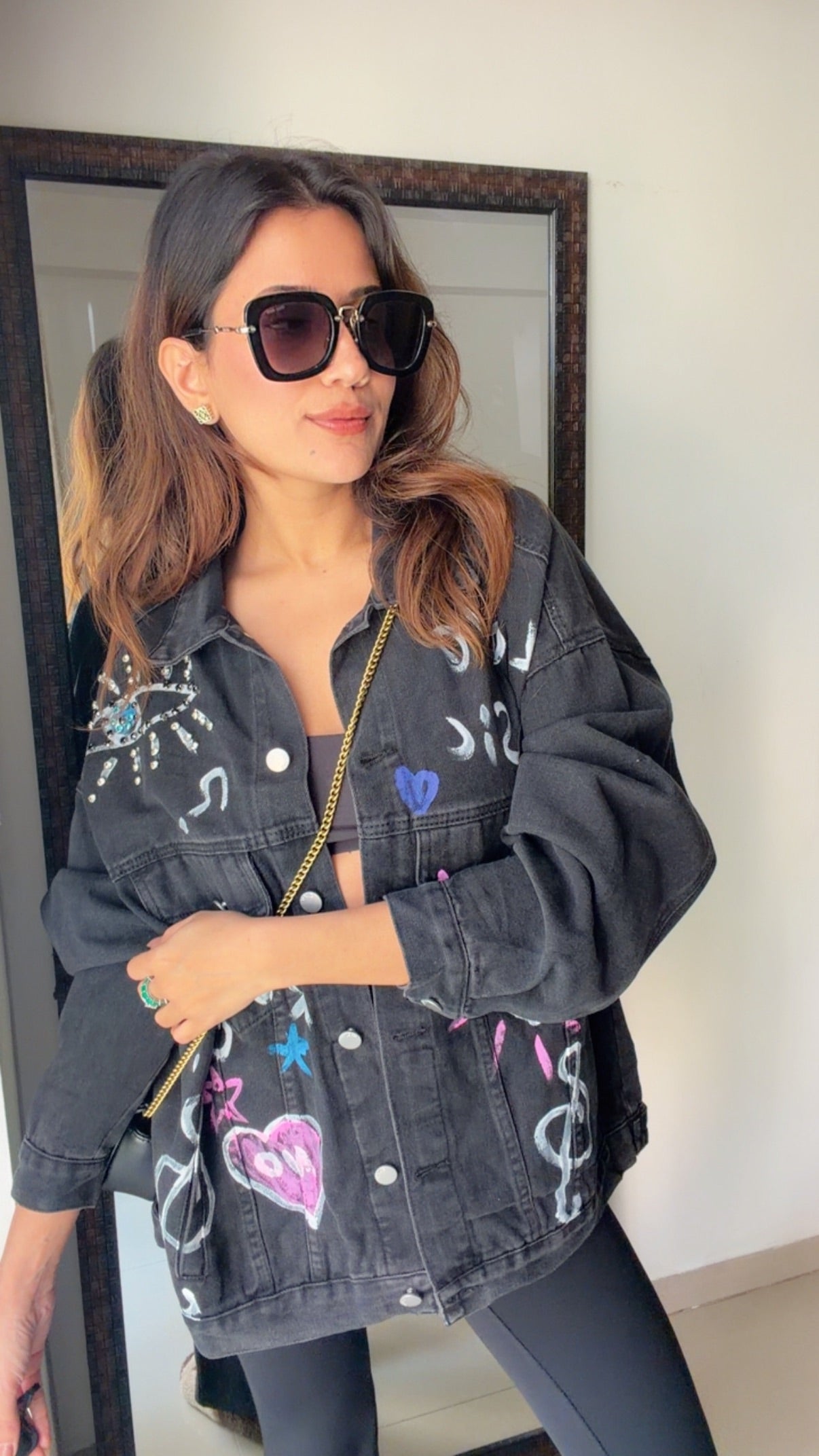 Evil Eye Oversized Denim Jacket