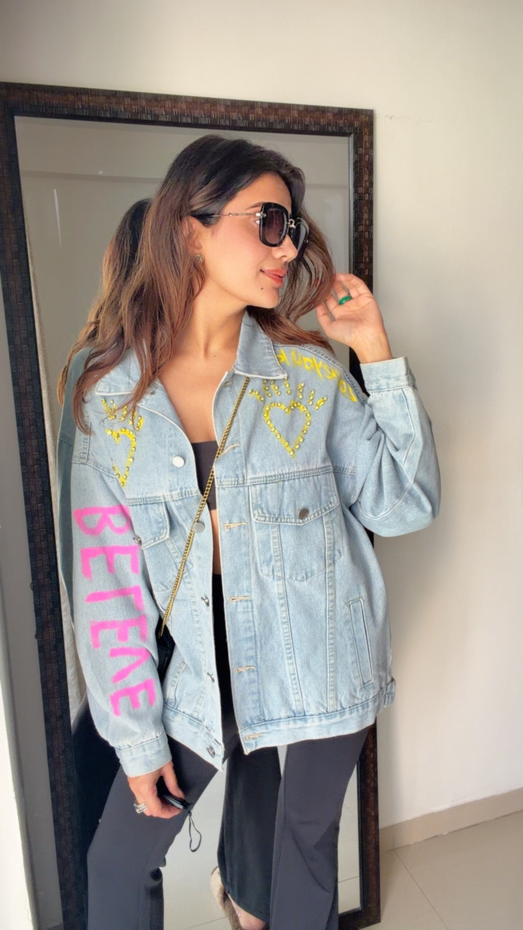 Heart Oversized Denim Jacket