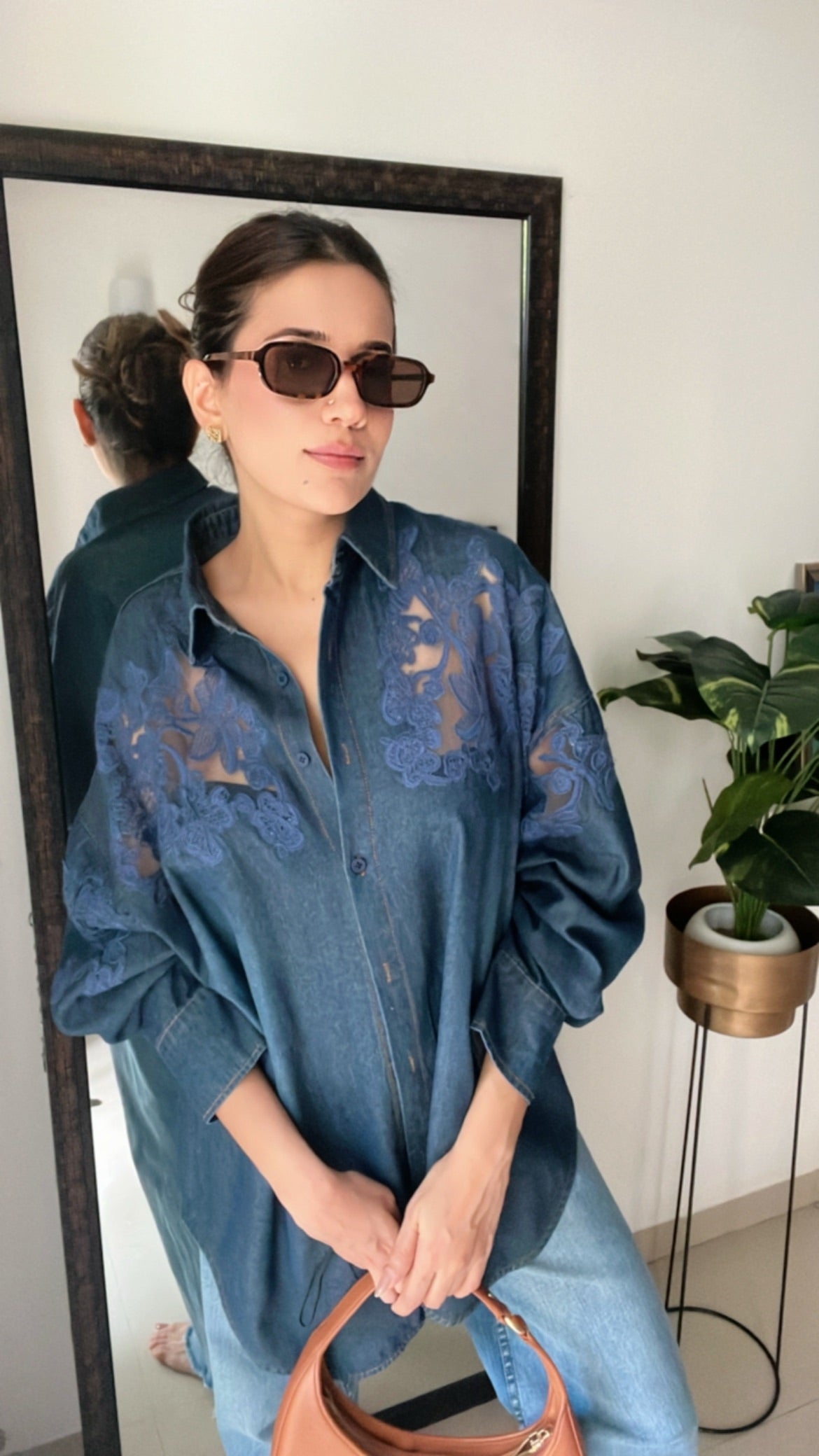 Denim Embroidered Shirt