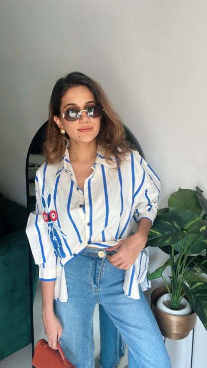 Graphic Poplin Stripe Shirt