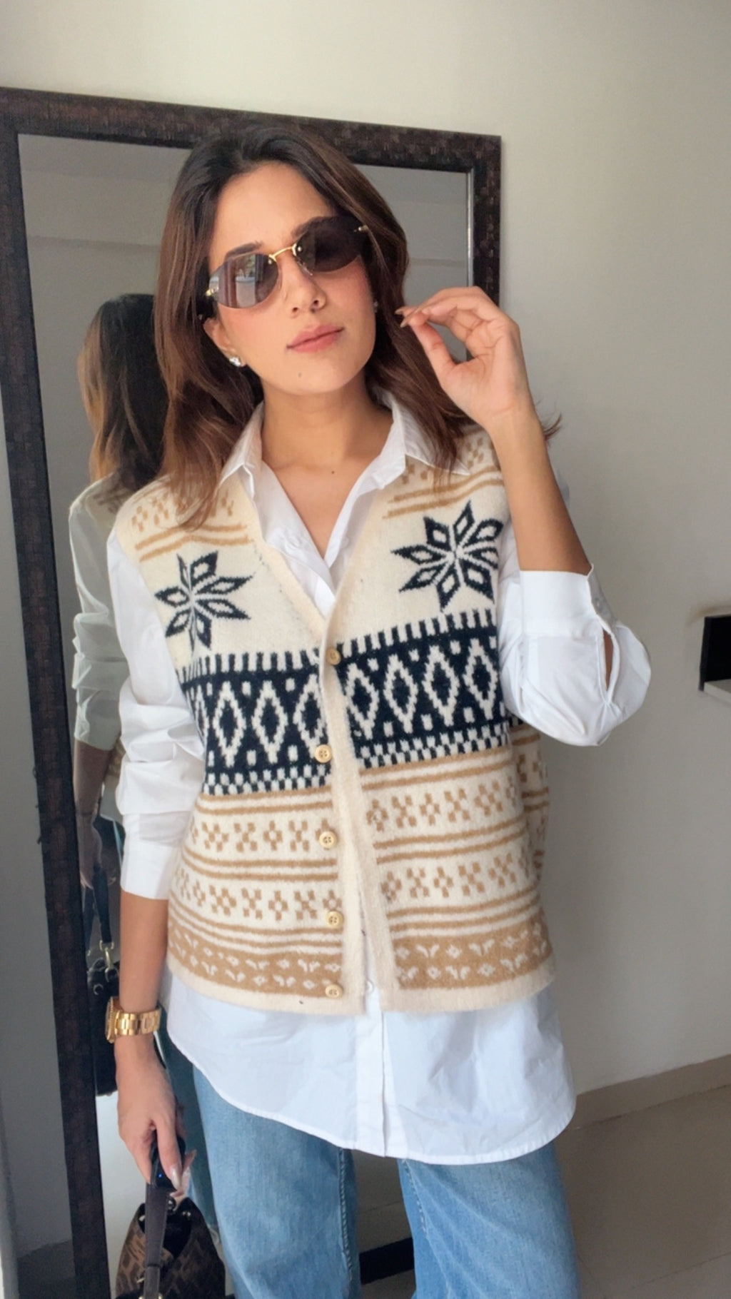 Buttoned Knit Fall Vest