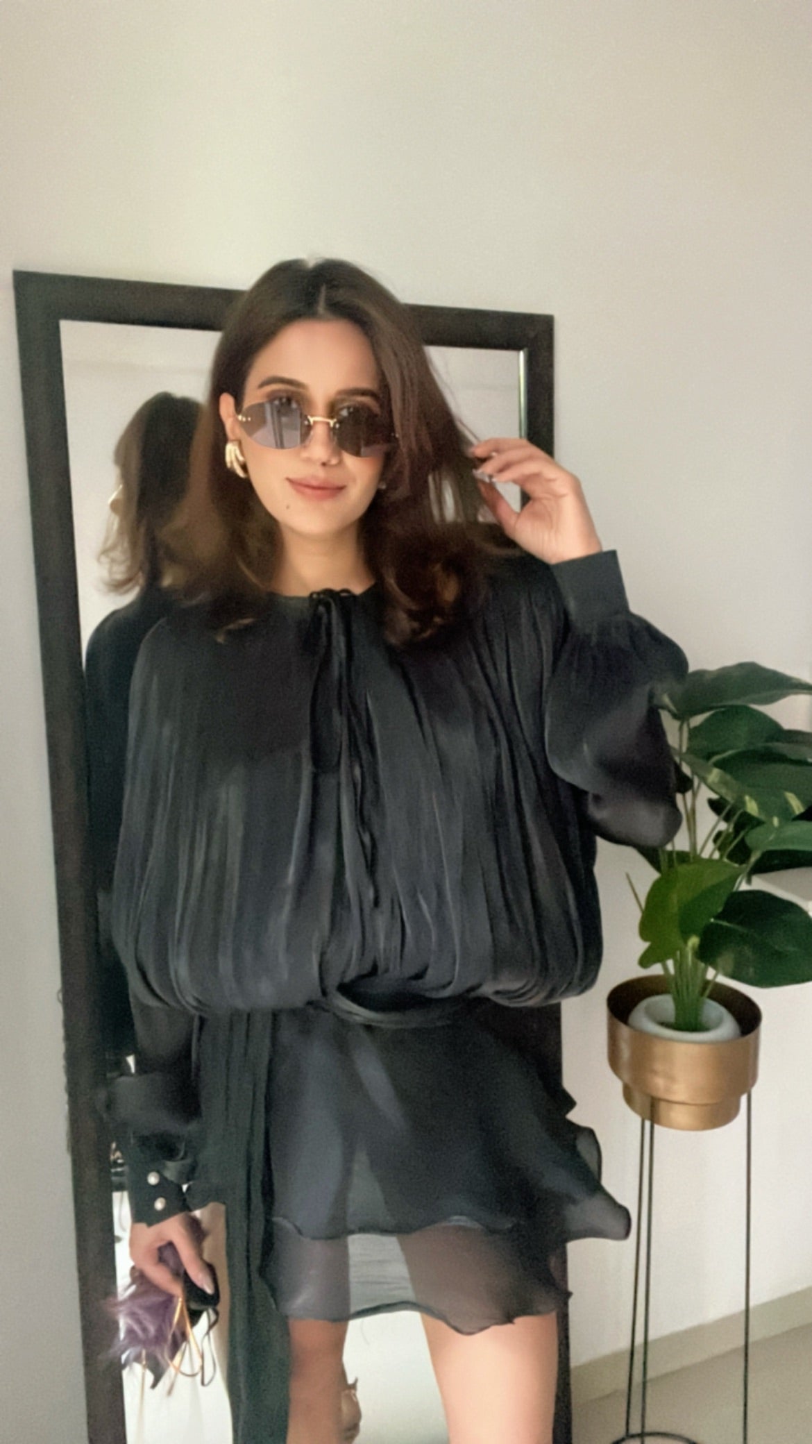 Draped High Sheen Dress