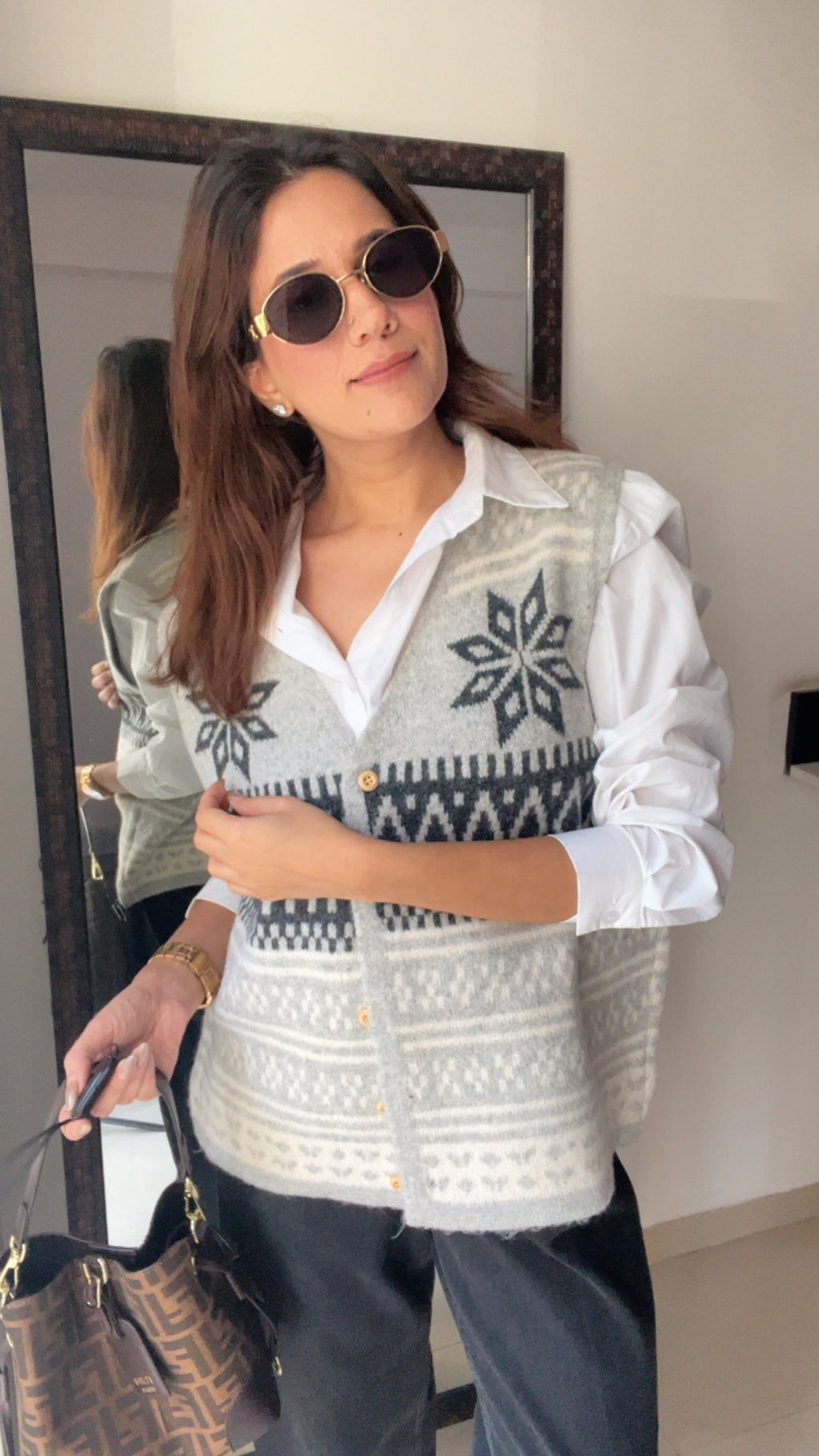 Buttoned Knit Fall Vest