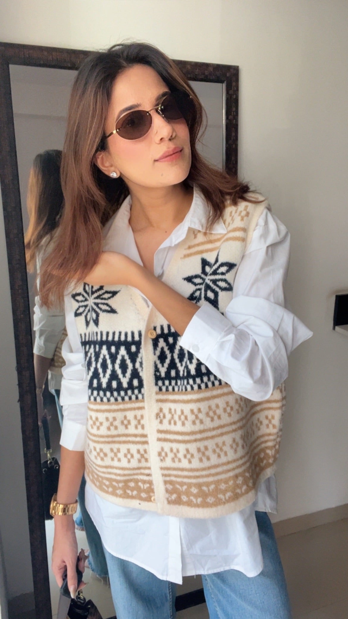 Buttoned Knit Fall Vest