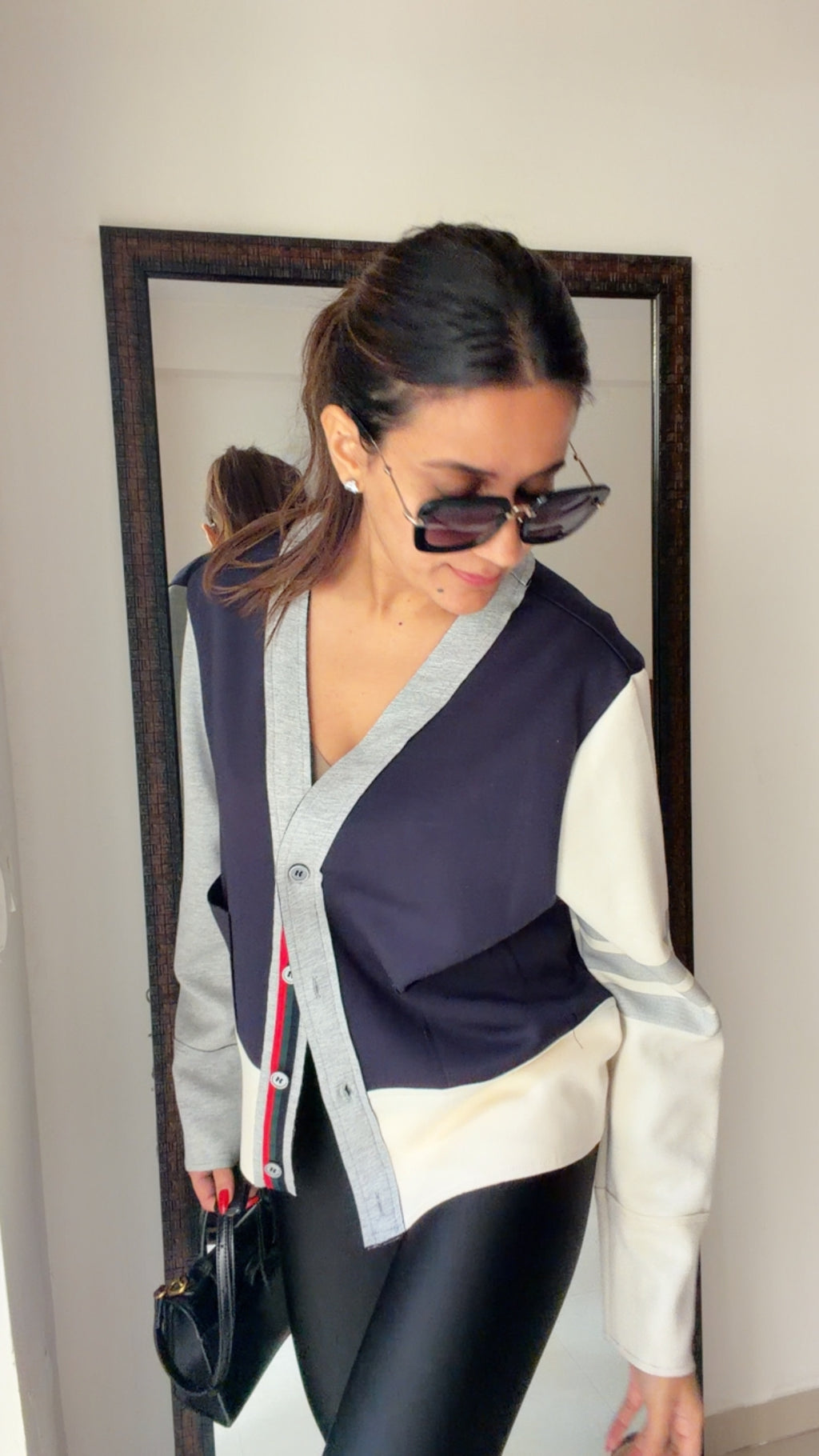 Contrast Fall Jumper Cardigan