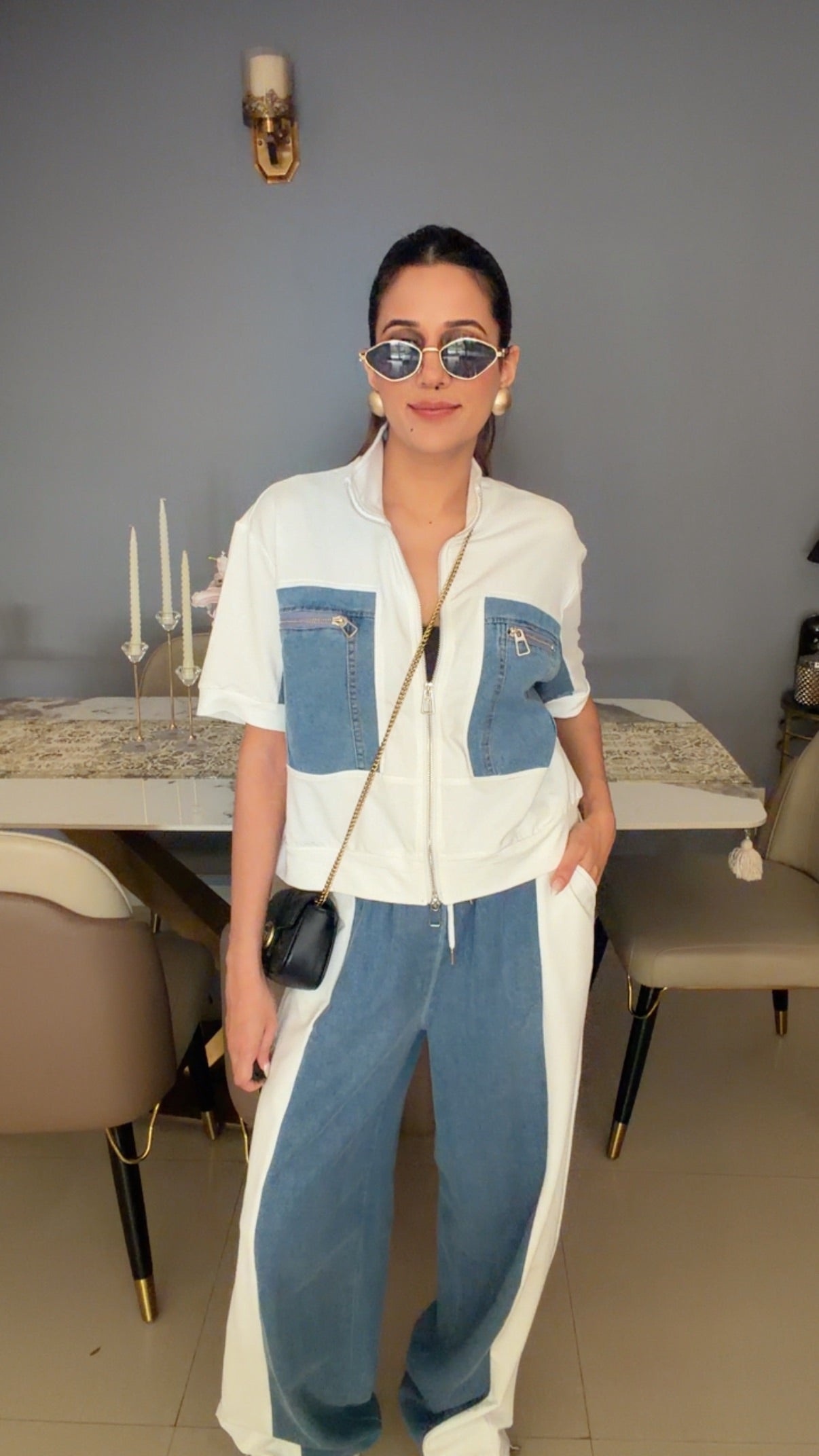Denim Relaxed Fit Lounge Set