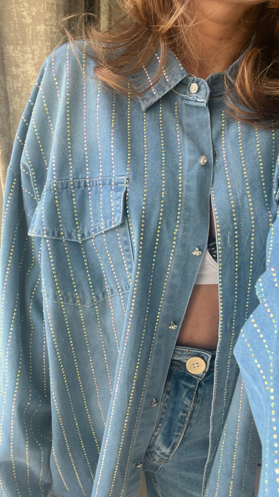 Swarovski Embedded Denim Shirt