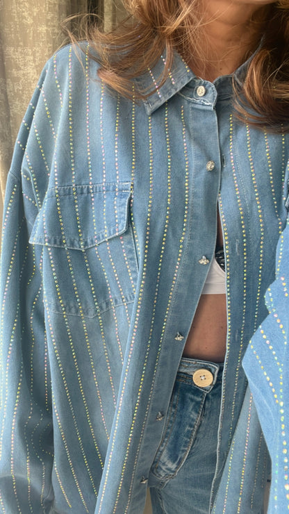 Swarovski Embedded Denim Shirt