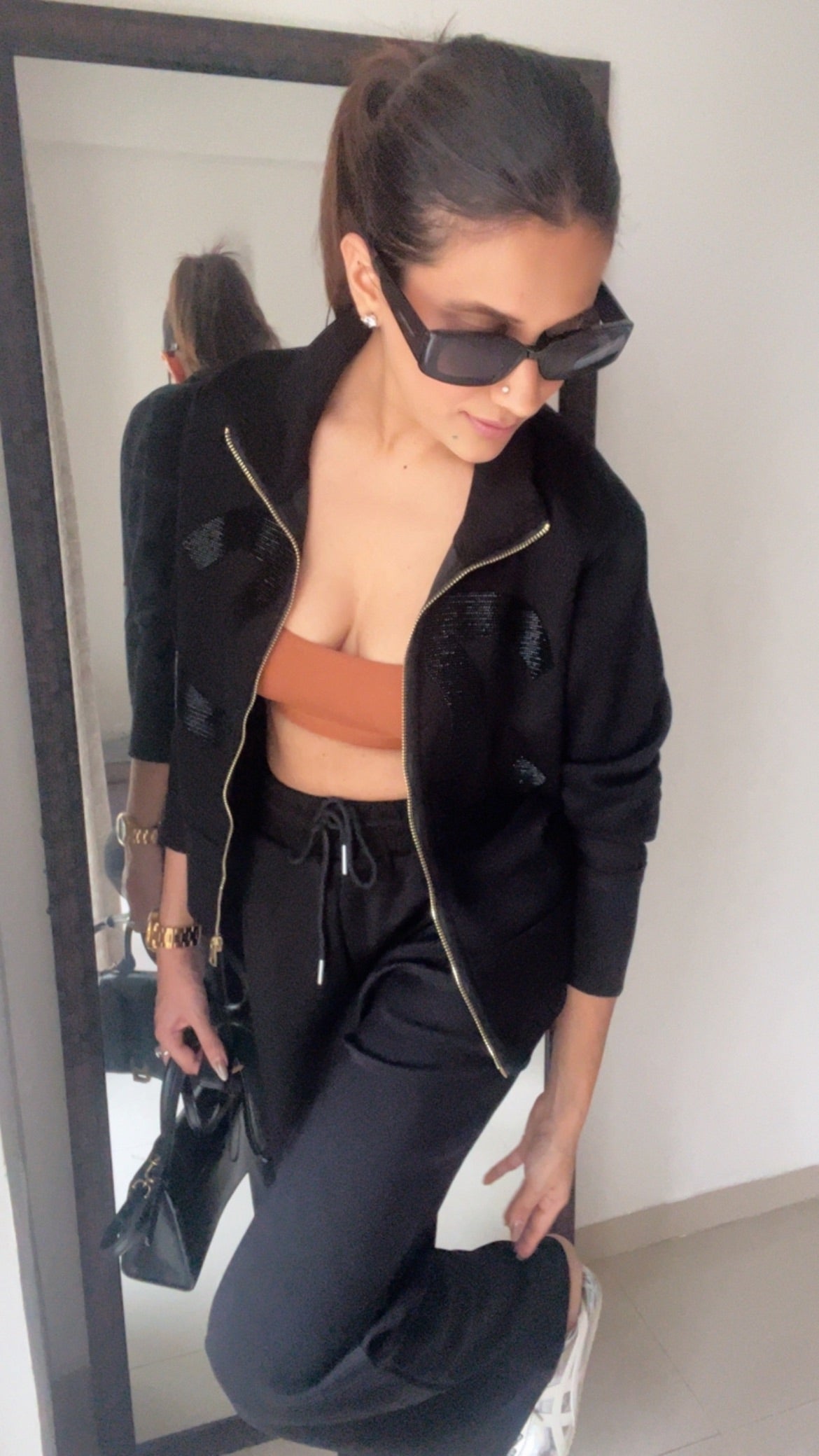 Cutwork Black Fall Lounge Set