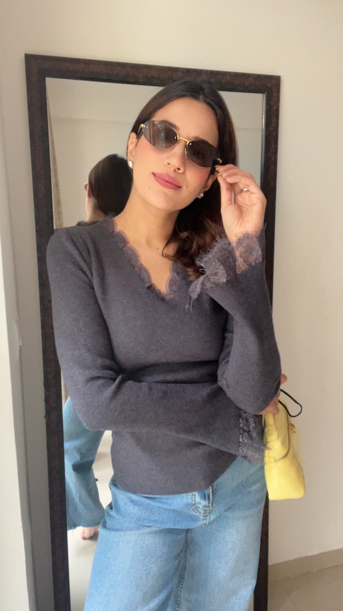 Ribbed Lace Detailed Fall Layered Top