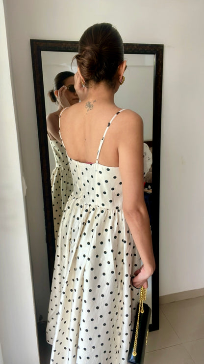 Rouge Polka Dot Midi Dress