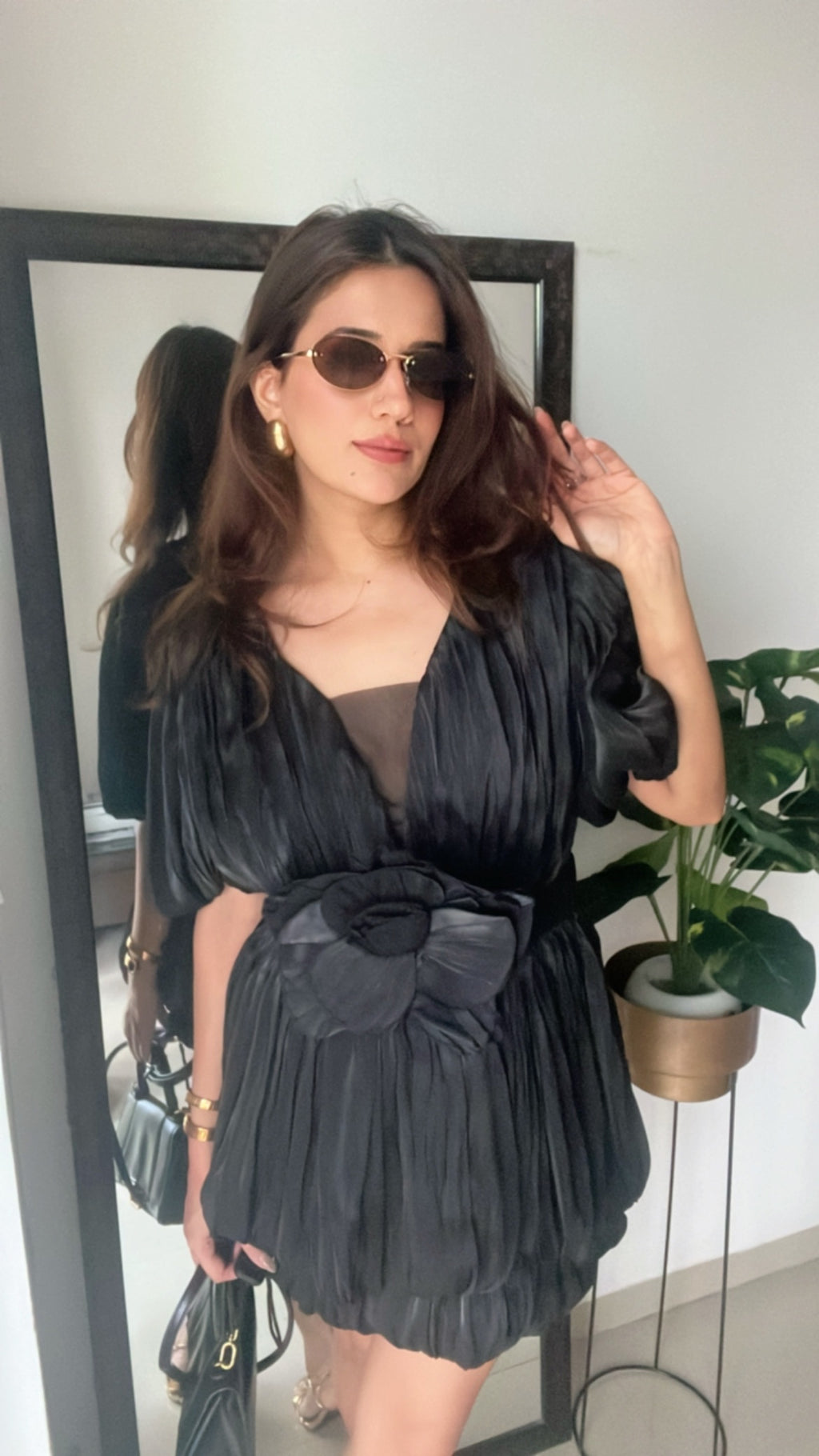 Rouge Pleat Dress