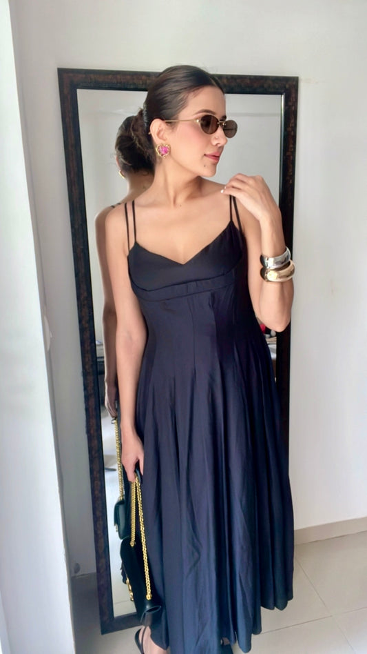 Classic Black Midi Dress