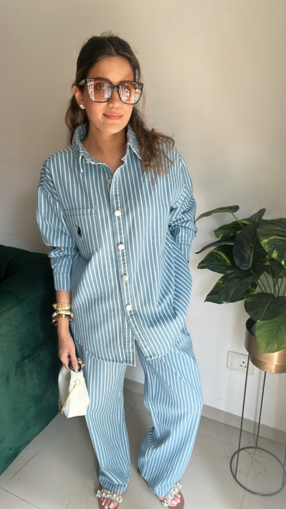 Stripe Denim Co-ord Set