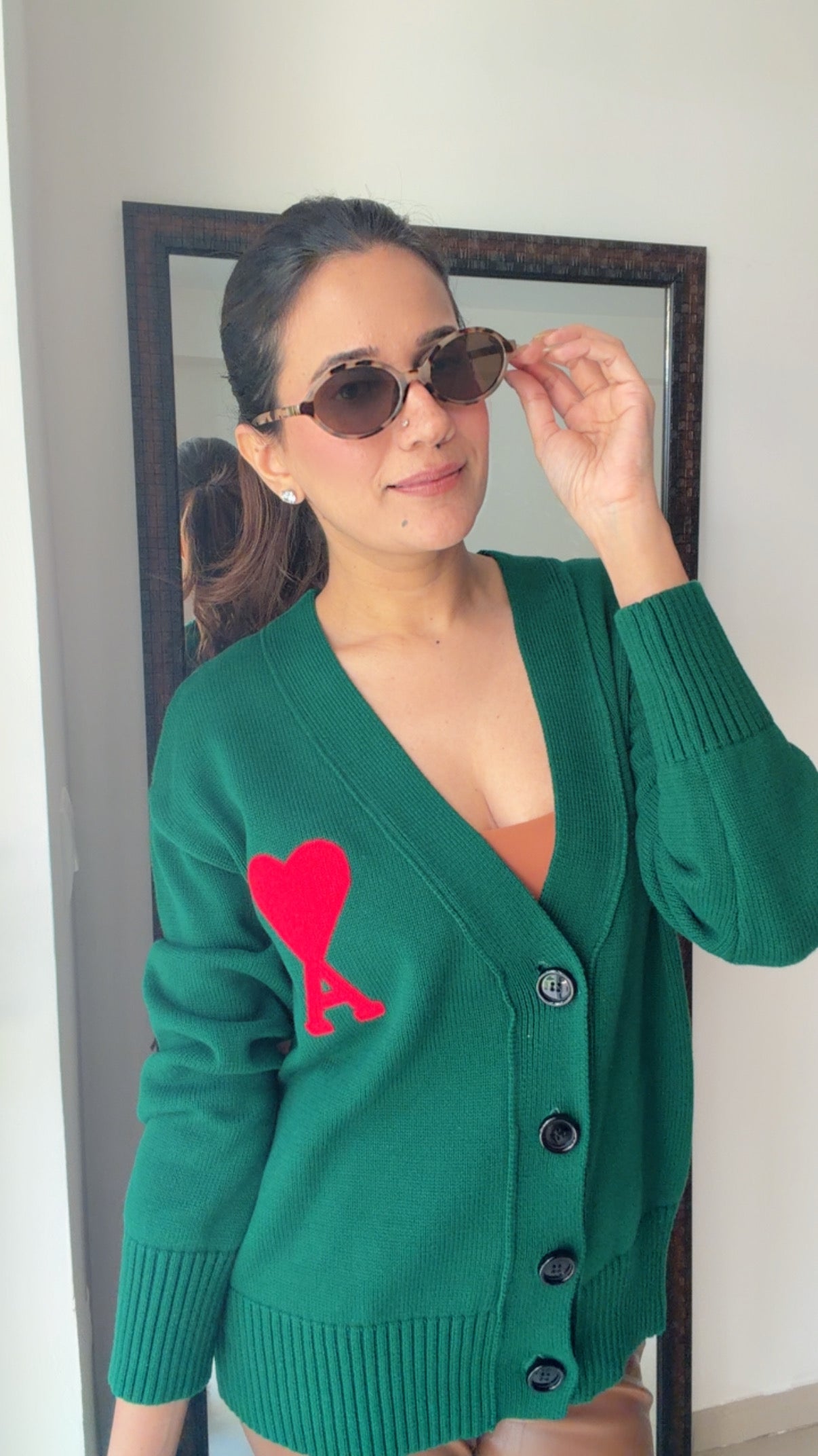 Heart Ribbed Fall Cardigan