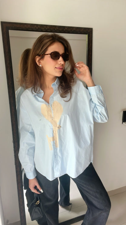 Deer Graphic Poplin Shirt