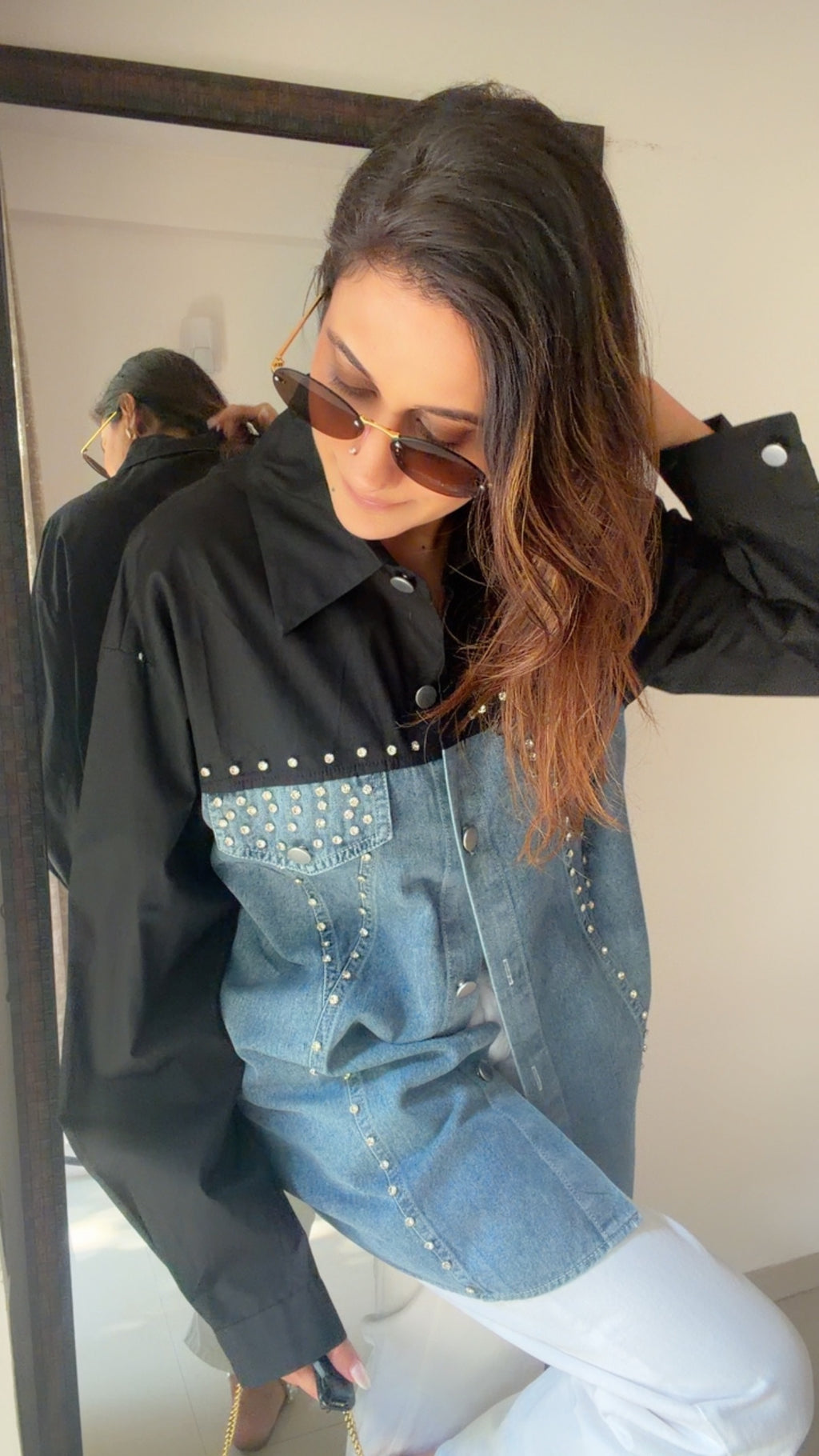 Studded Poplin Shirt