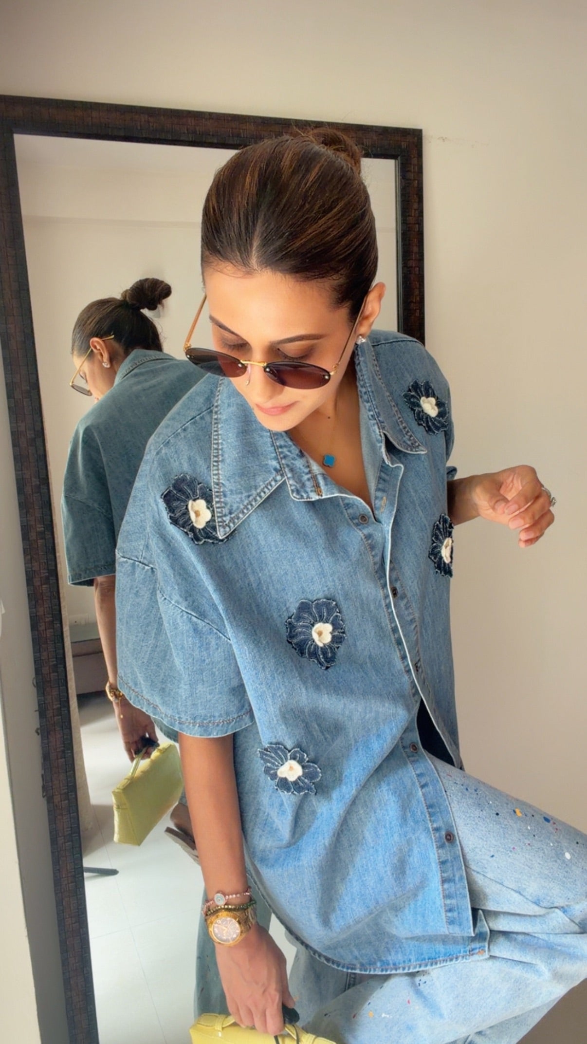 Bloom Embroidered Denim Shirt