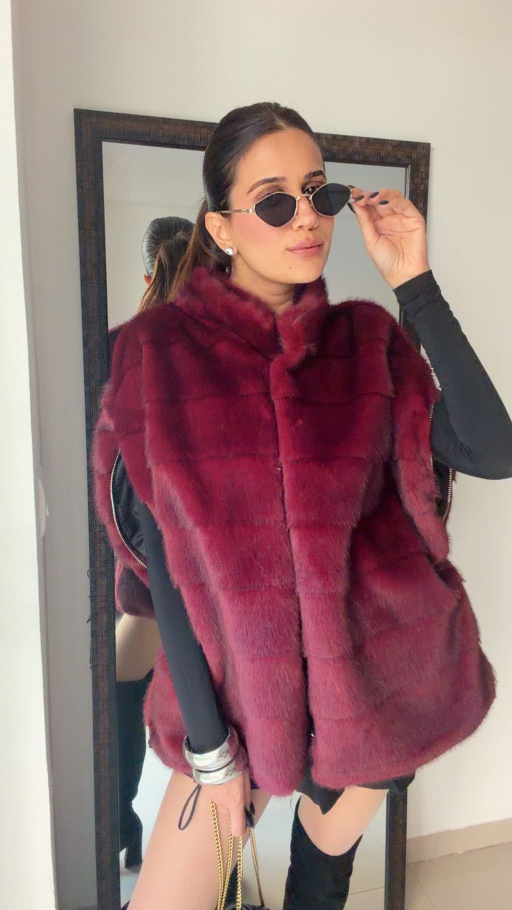 Luxe Fall Faux Fur Oversized Sleeveless Jacket