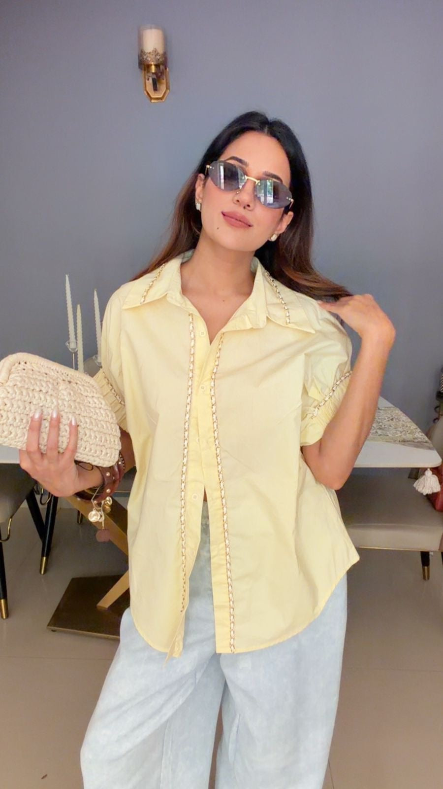 Braided Poplin Shirt