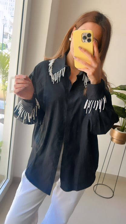 Pearl Tassel Poplin Shirt