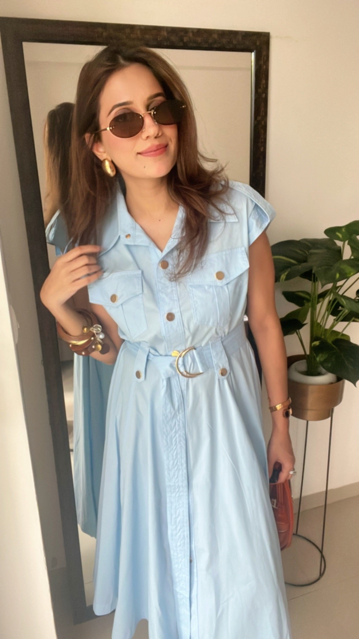 Buttoned Poplin Dress