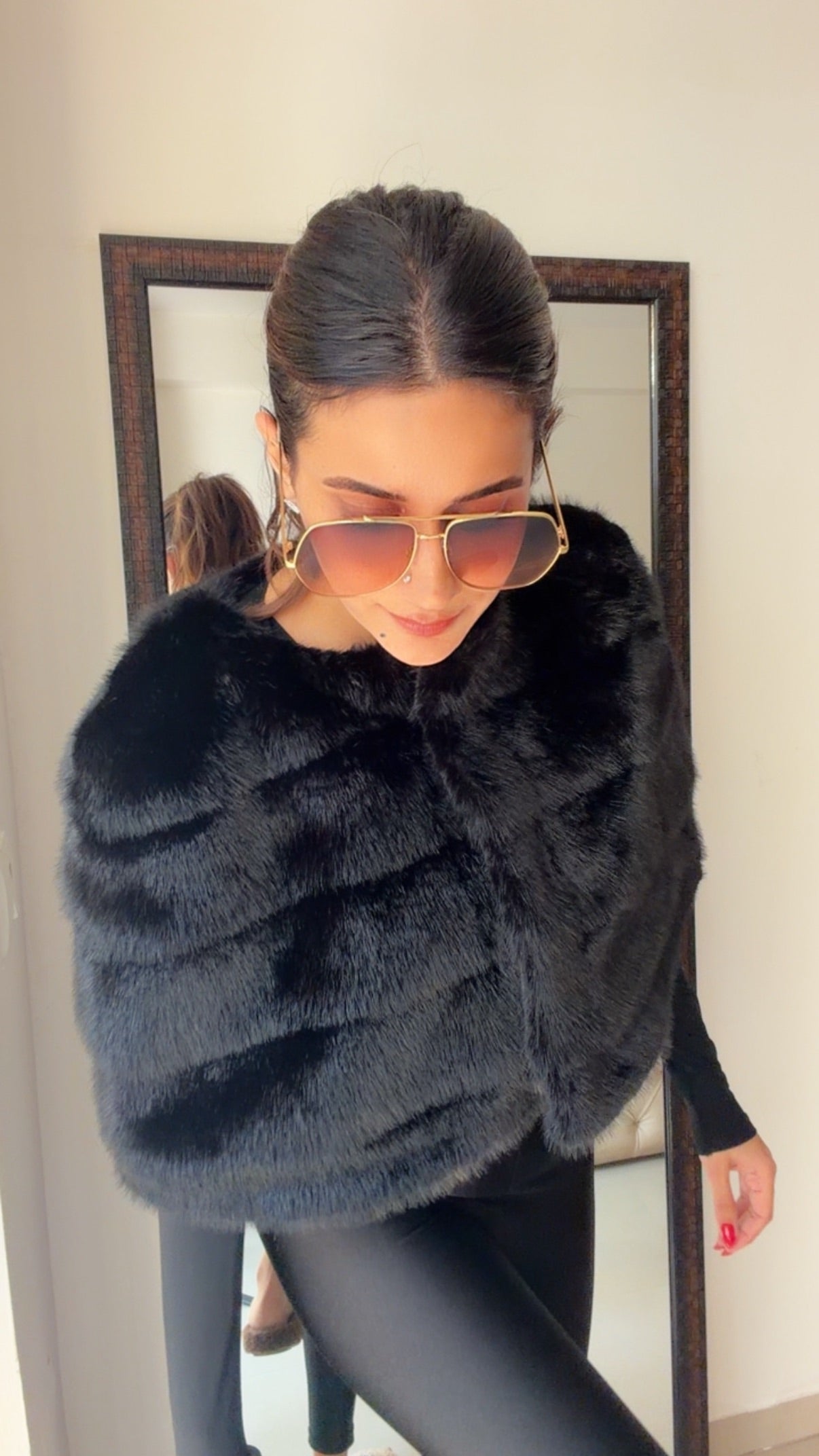 Luxe Faux Fur Fall Cape