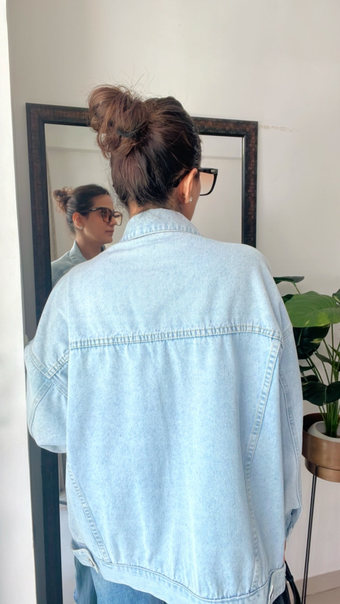 Pearl Embroidered Denim Fall Jacket