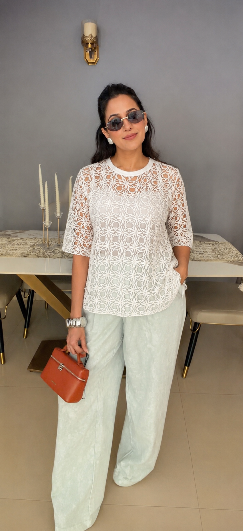 Floral Lace Overlay Top