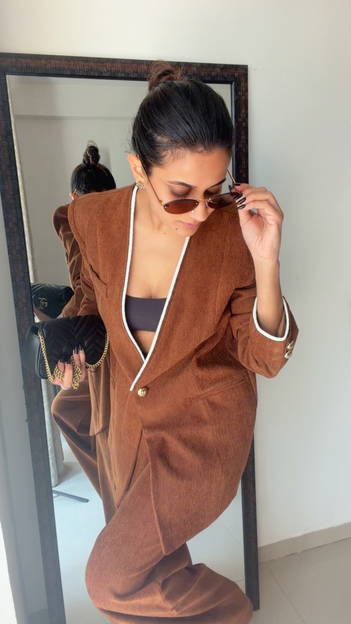 Brown Tailored Fall Blazer Co-ord