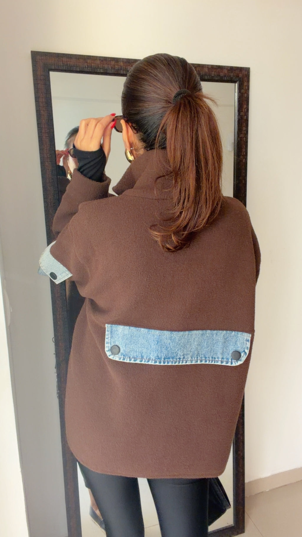 Denim Detailed Woolen Fall Jacket