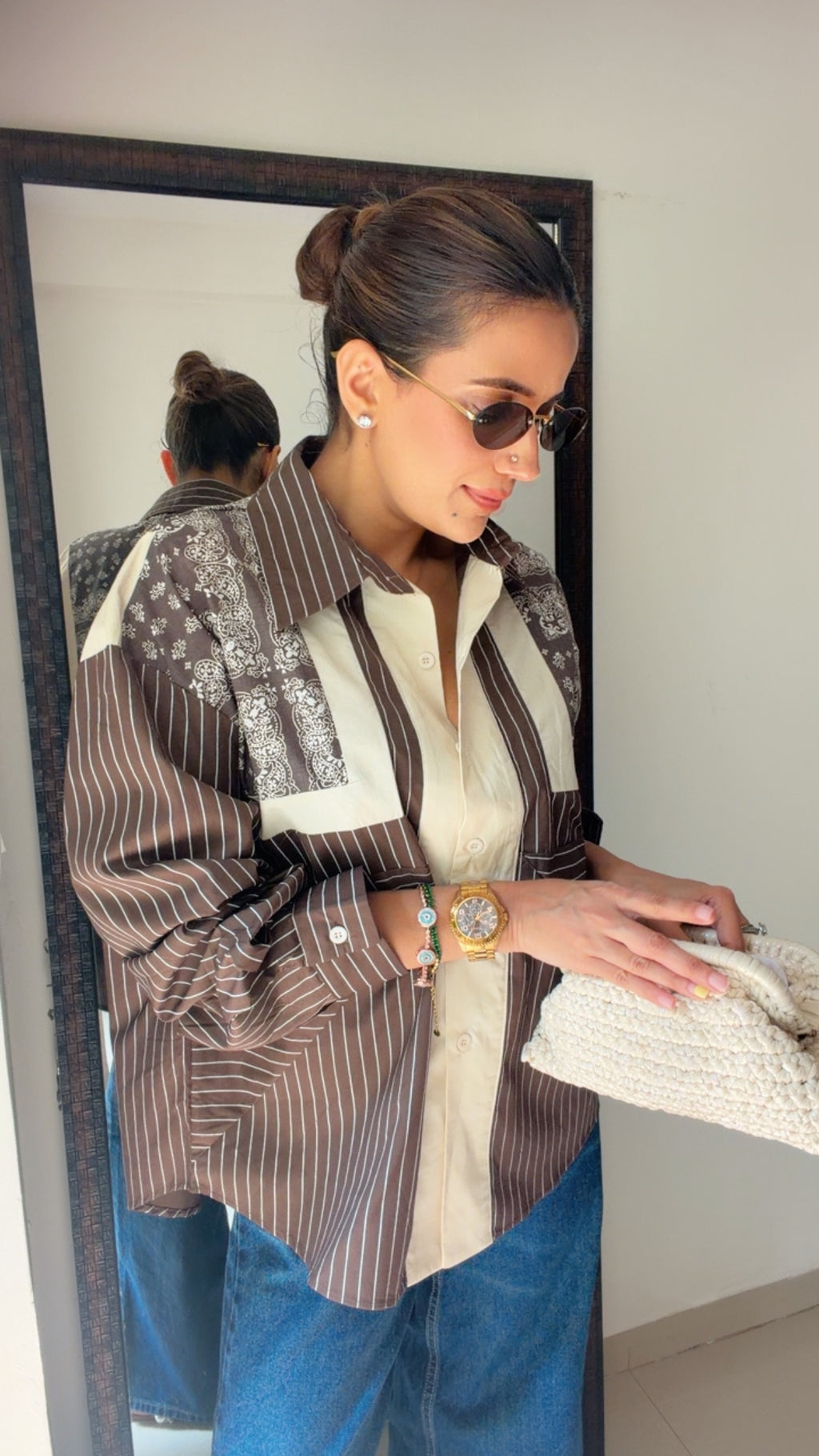 Printed Stripe Poplin Shirt
