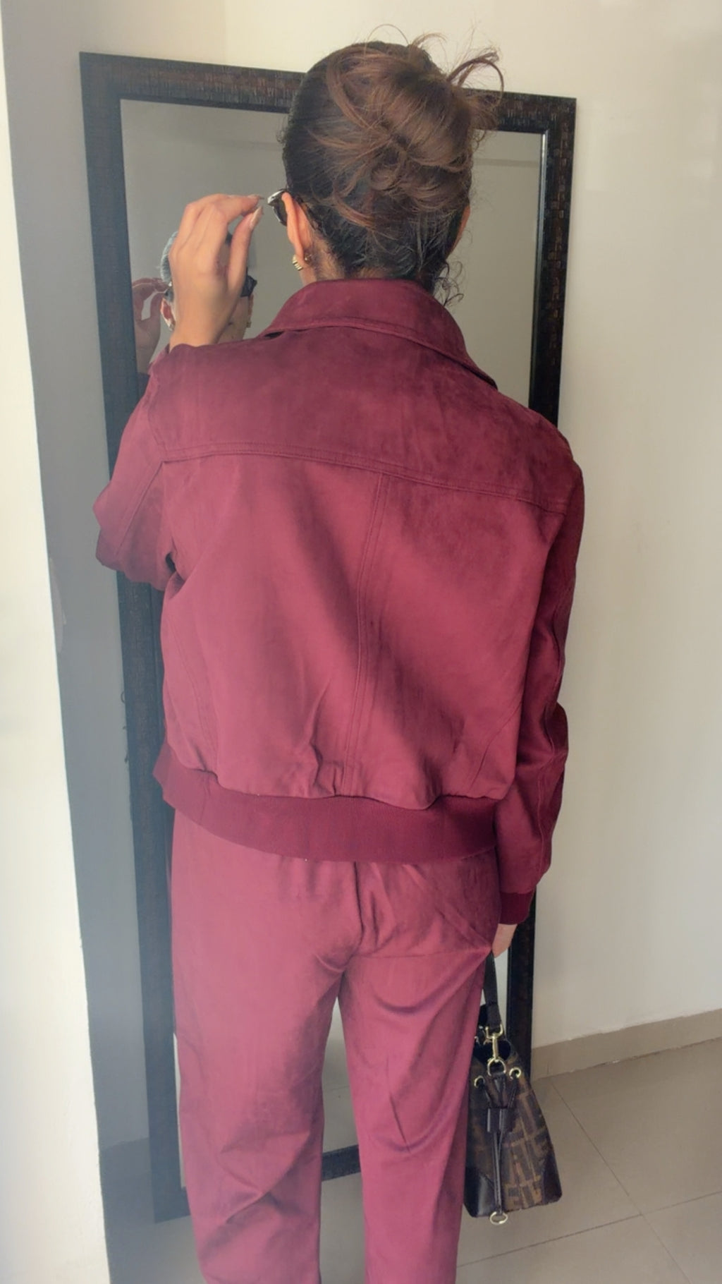 Wine Suede Signature Fall Lounge Set