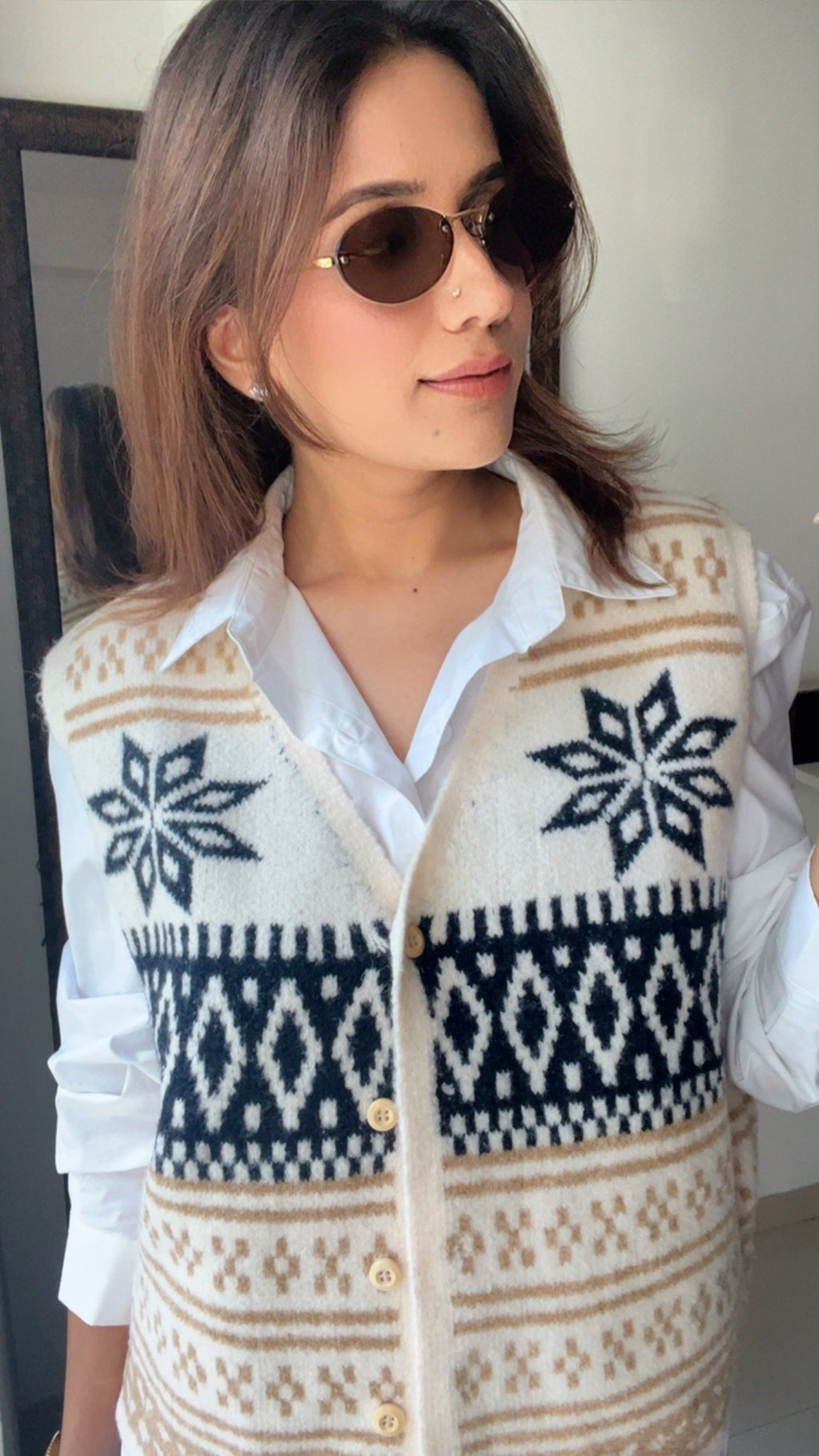 Buttoned Knit Fall Vest