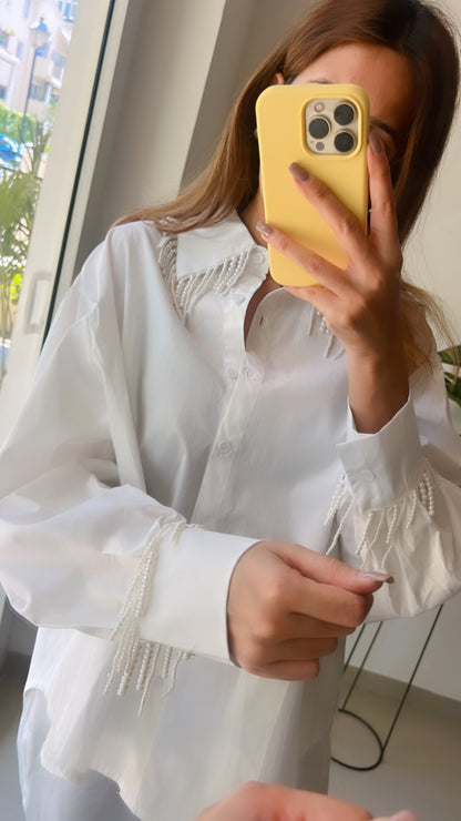 Pearl Tassel Poplin Shirt