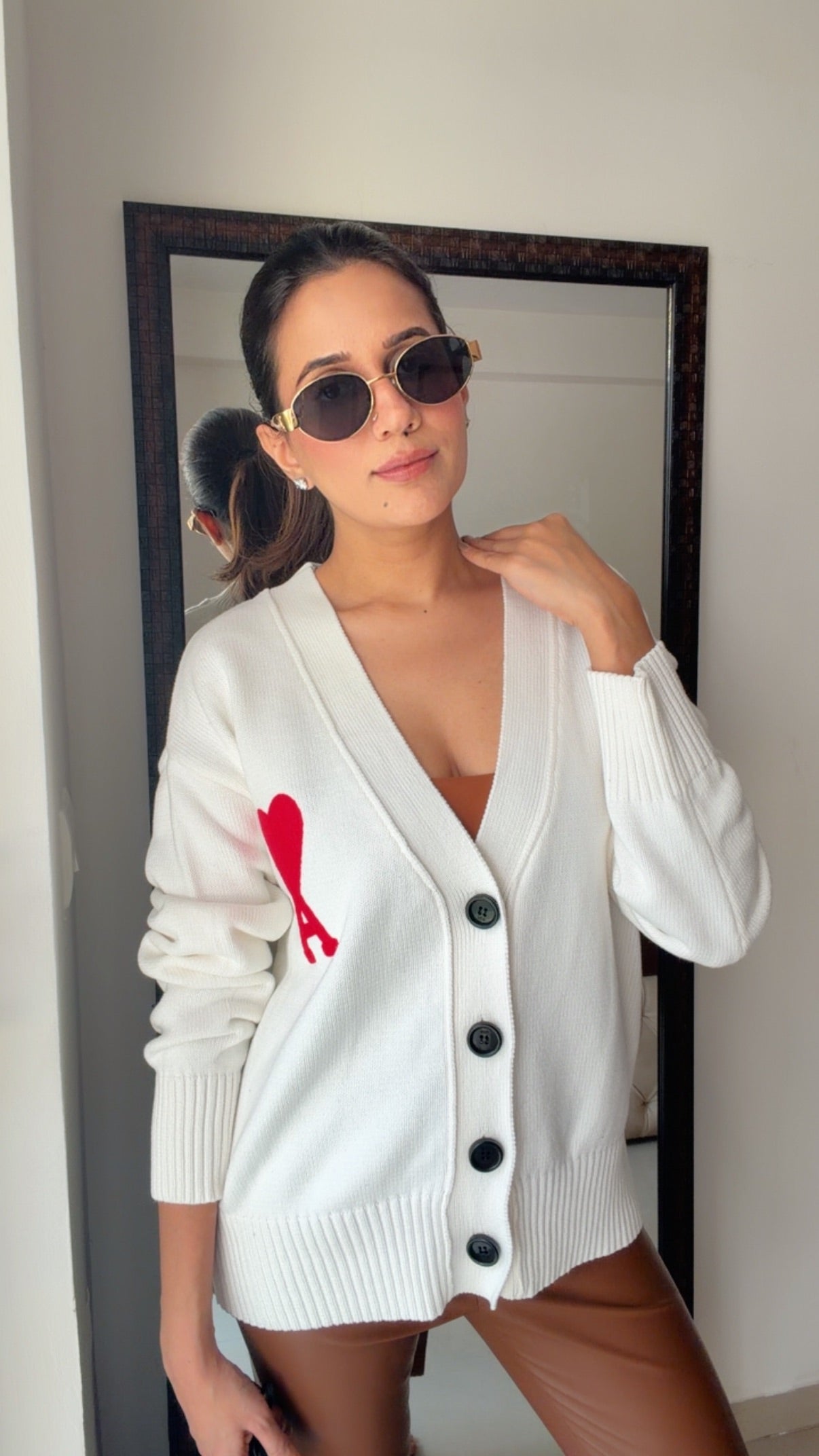 Heart Ribbed Fall Cardigan