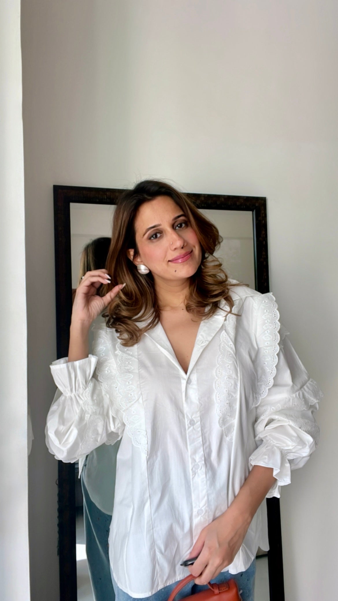 Lace Trim Detailed Shirt