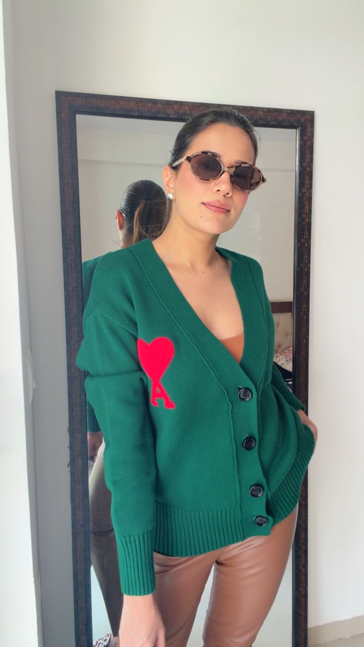 Heart Ribbed Fall Cardigan