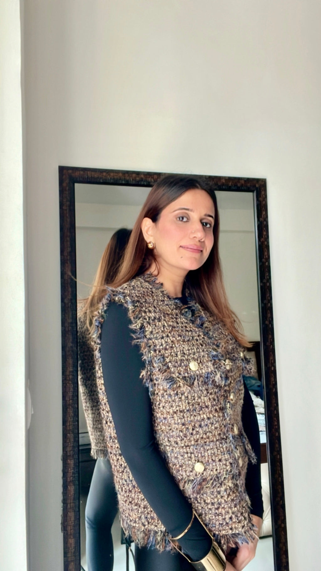 Ribbed Tweed Fall Vest