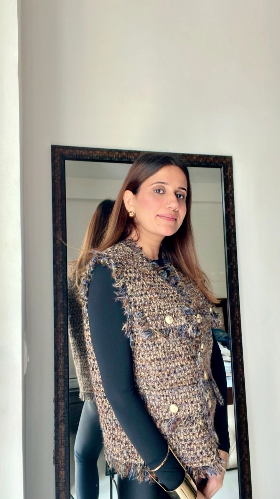 Ribbed Tweed Fall Vest