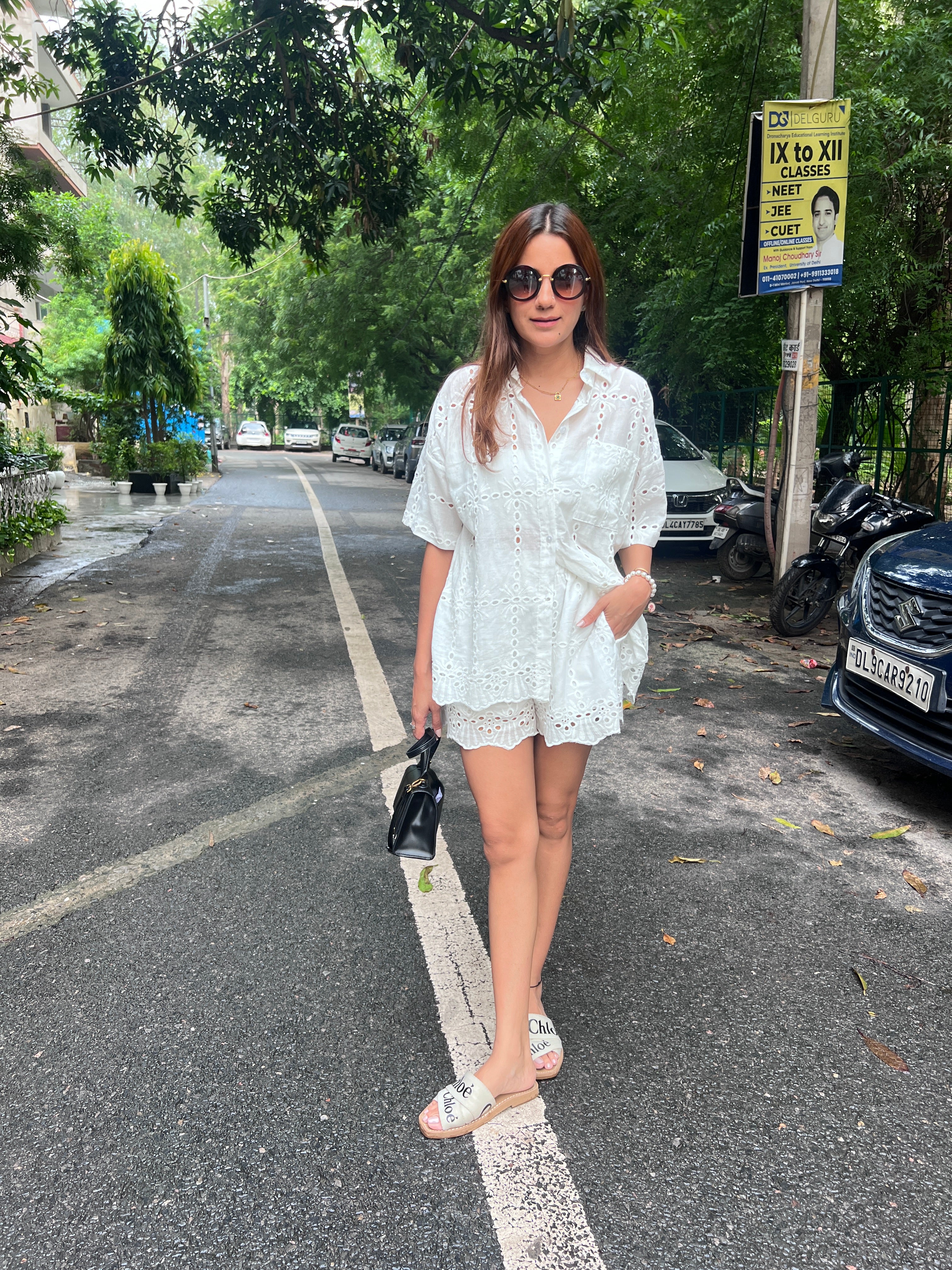 Cutwork soft Poplin Co-ord Set
