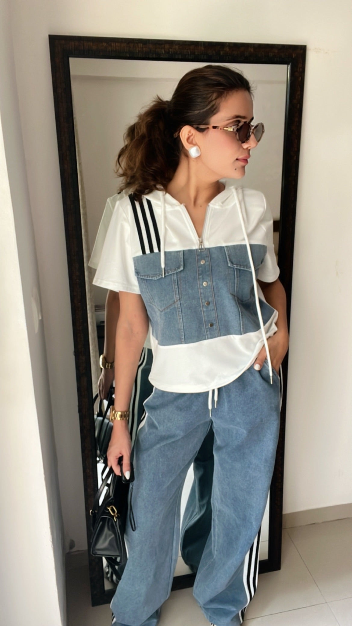 Monochrome Denim Poplin Lounge Set