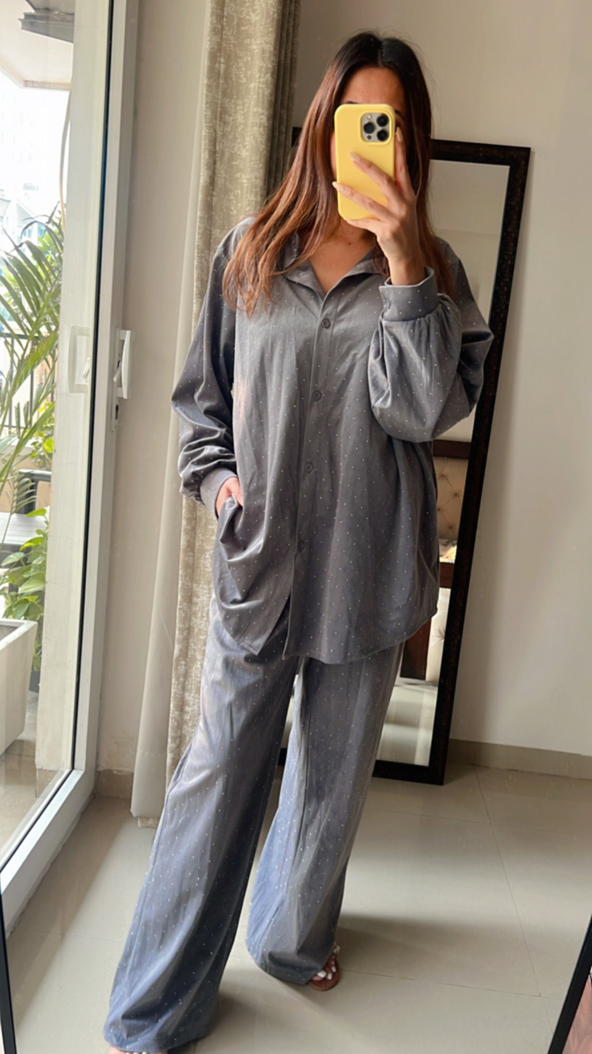 Swarovski Deep Grey Fall Co-ord Set